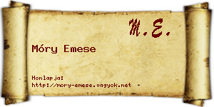Móry Emese névjegykártya